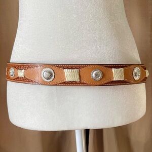 NWOT Dun Dee Concho Brown Leather Belt Made in the USA Men’s Size 38